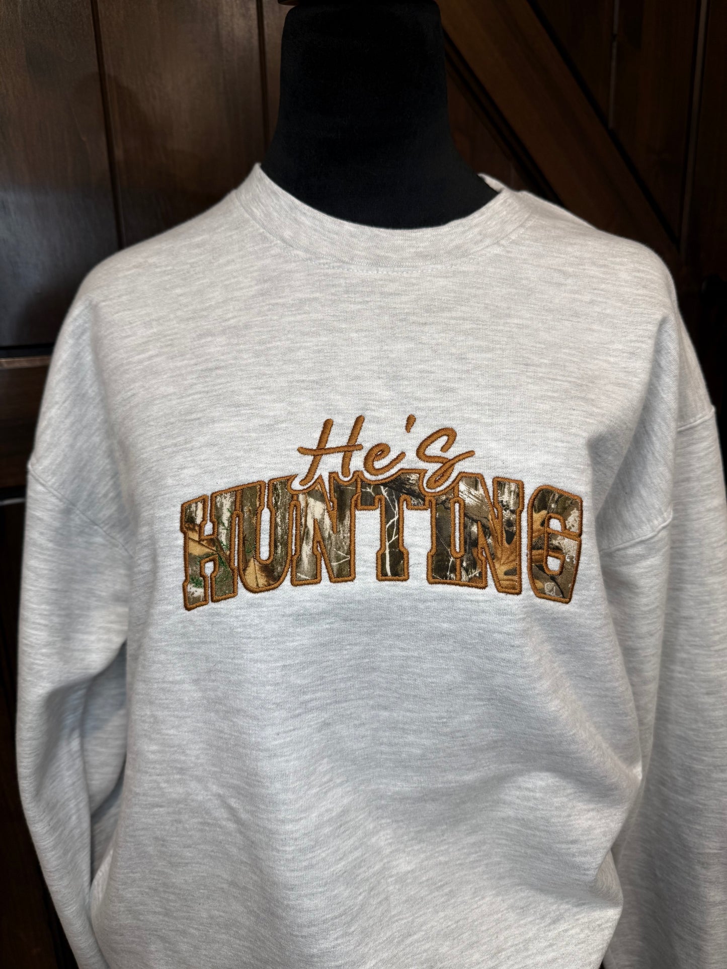 He’s Hunting Appliquéd Sweatshirt